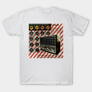 1980s dark academia geeky nerdy retro calculator vintage shortwave radio T-Shirt